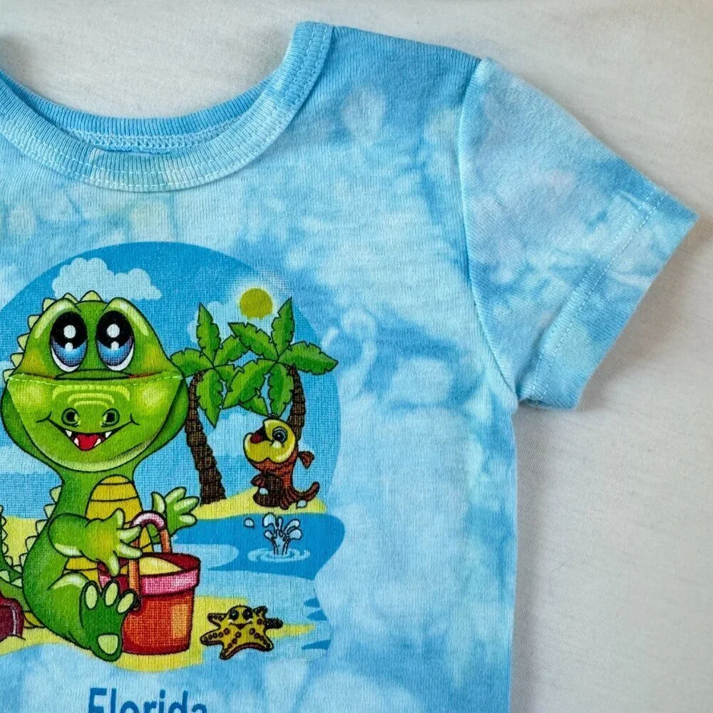 Short Sleeve Blue Tie Dye Florida Onesie